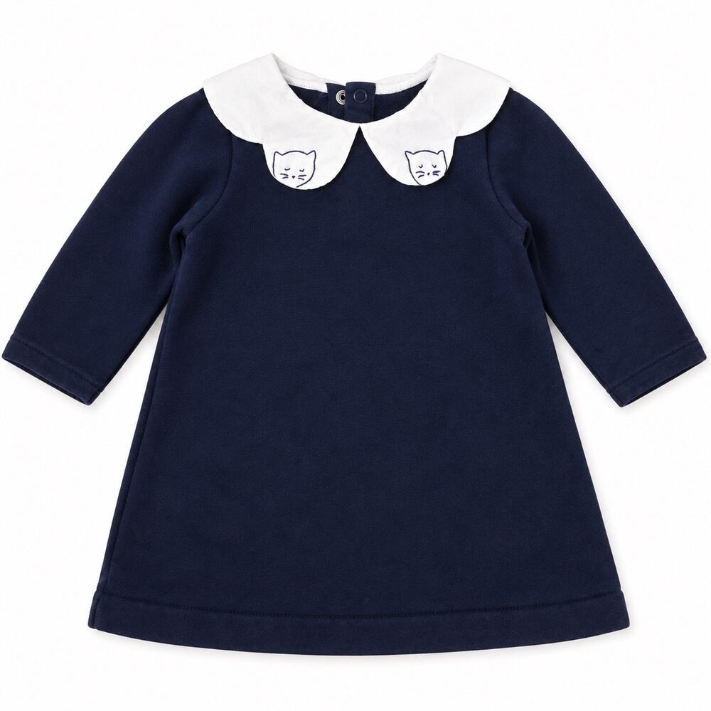 Jacadi Paris Navy Cat Collar Dress 6M